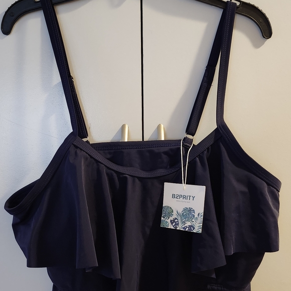 NWT B2PRITY- XL Tummy Control Tankini Swimsuit Top. Deep Blue,Adjustable Strap's - Picture 7 of 12